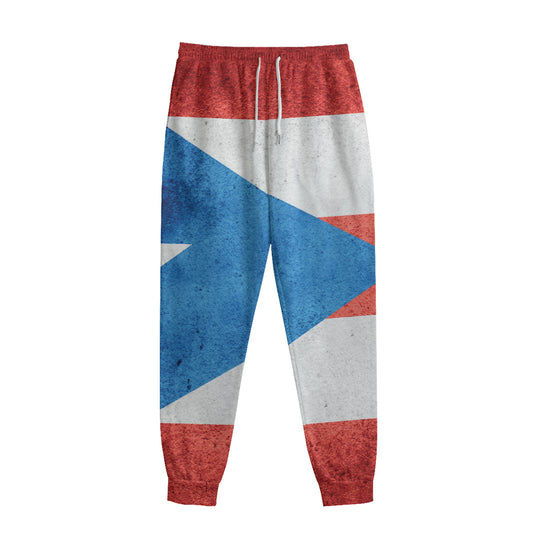 Grunge Puerto Rican Flag Print Sweatpants