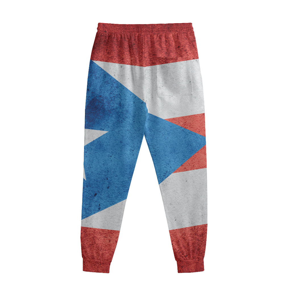 Grunge Puerto Rican Flag Print Sweatpants