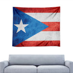 Grunge Puerto Rican Flag Print Tapestry