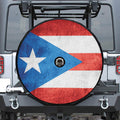 Grunge Puerto Rican Flag Print Tire Cover With Camera Hole