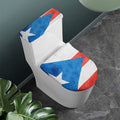 Grunge Puerto Rican Flag Print Toilet Lid And Tank Cover Set