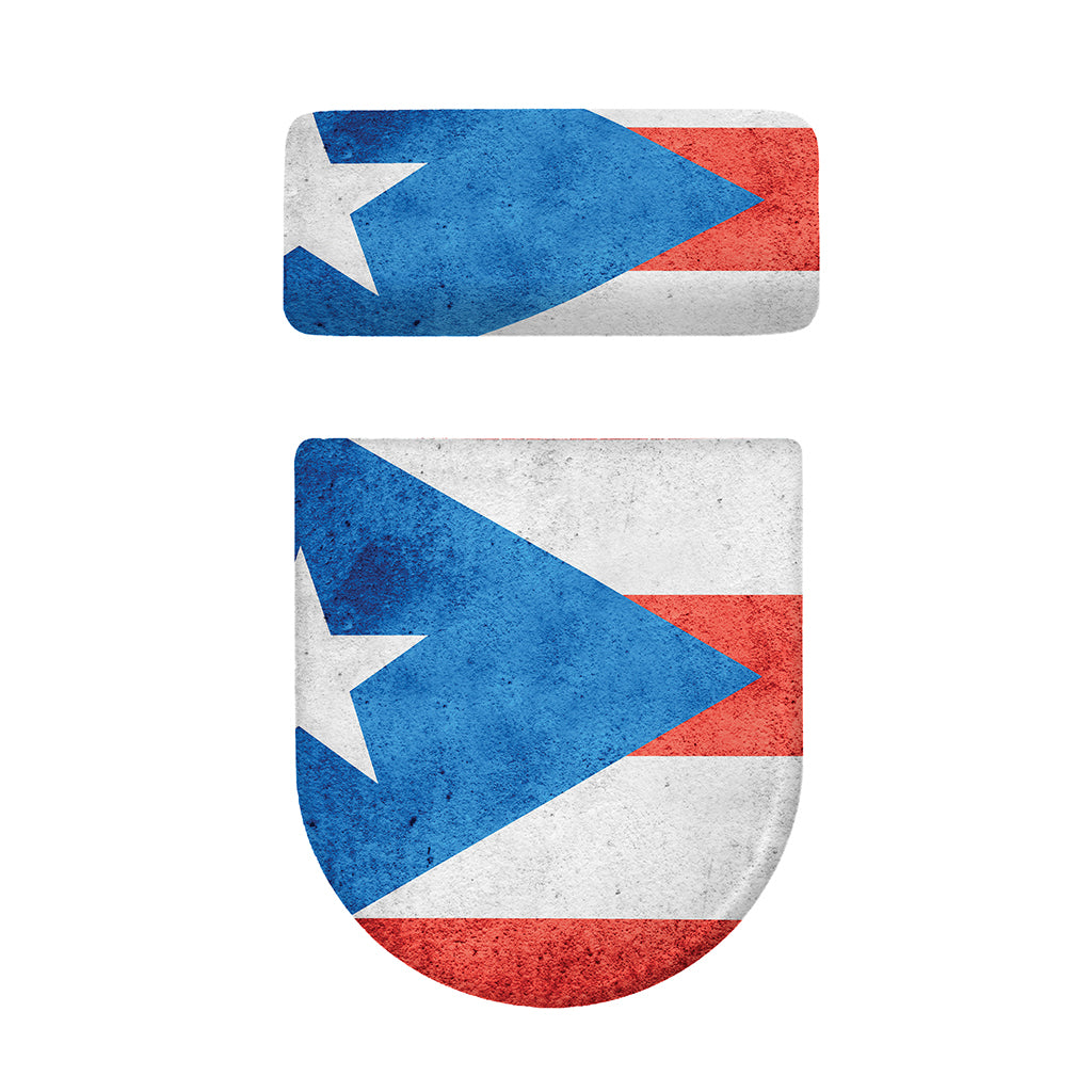 Grunge Puerto Rican Flag Print Toilet Lid And Tank Cover Set