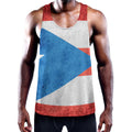 Grunge Puerto Rican Flag Print Men's Workout Tank Top