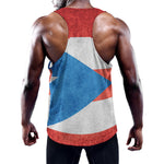 Grunge Puerto Rican Flag Print Training Tank Top