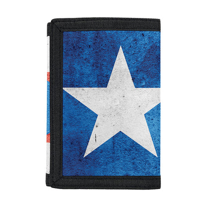 Grunge Puerto Rican Flag Print Trifold Wallet