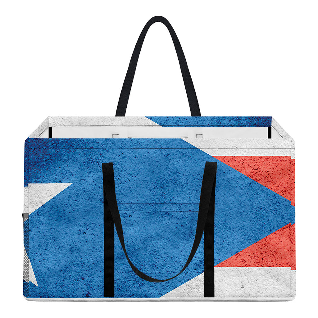 Grunge Puerto Rican Flag Print Utility Tote Bag