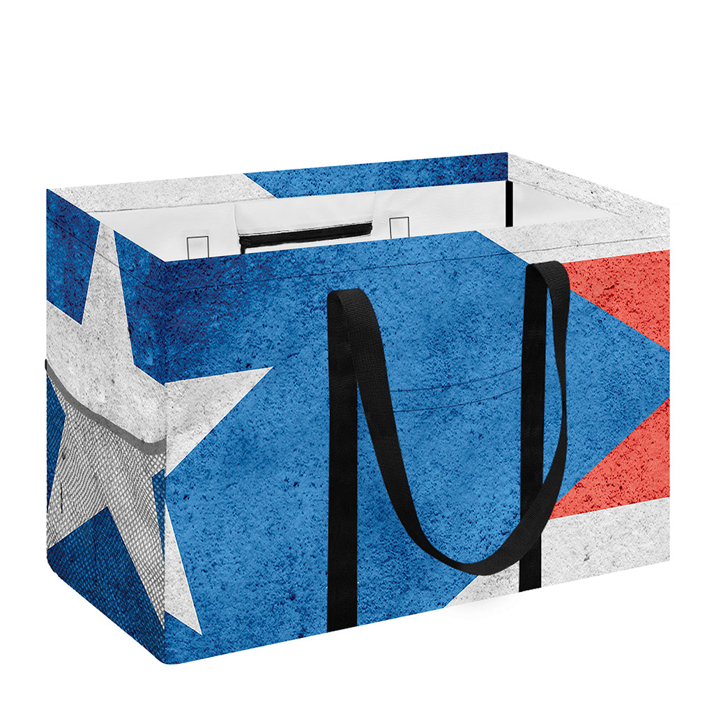 Grunge Puerto Rican Flag Print Utility Tote Bag