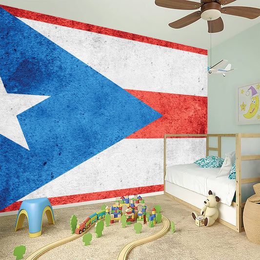 Grunge Puerto Rican Flag Print Wall Sticker