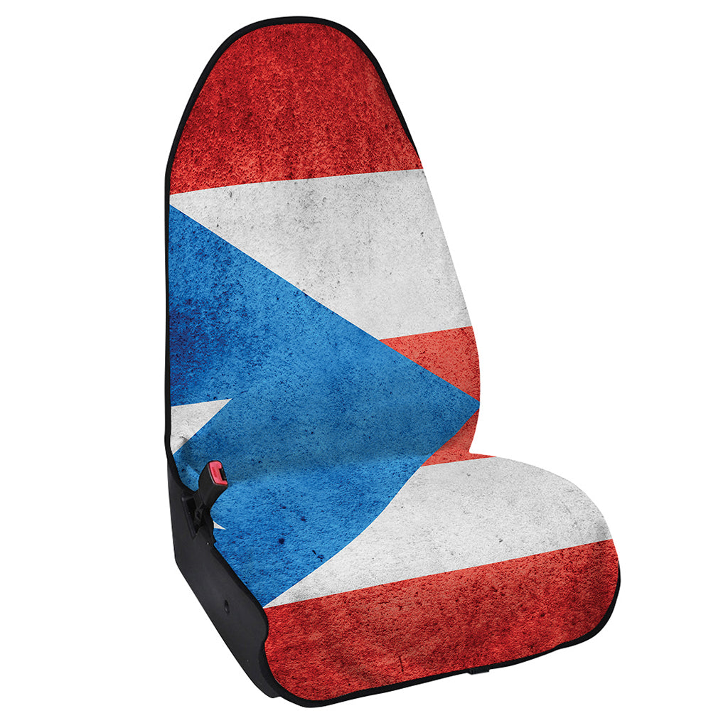 Grunge Puerto Rican Flag Print Waterproof Car Seat Cover