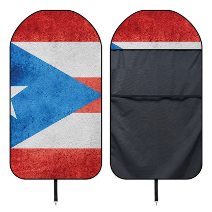 Grunge Puerto Rican Flag Print Waterproof Car Seat Cover