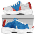 Grunge Puerto Rican Flag Print White Chunky Shoes