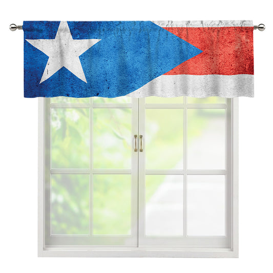 Grunge Puerto Rican Flag Print Window Valance