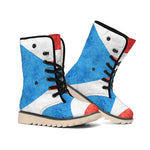 Grunge Puerto Rican Flag Print Winter Boots