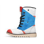 Grunge Puerto Rican Flag Print Winter Boots