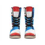 Grunge Puerto Rican Flag Print Winter Boots