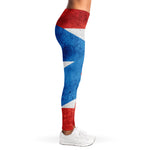 Grunge Puerto Rican Flag Print Women's Leggings