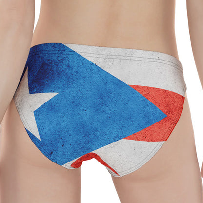 Grunge Puerto Rican Flag Print Women's Panties
