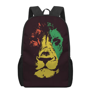 Grunge Rasta Lion Print 17 Inch Backpack