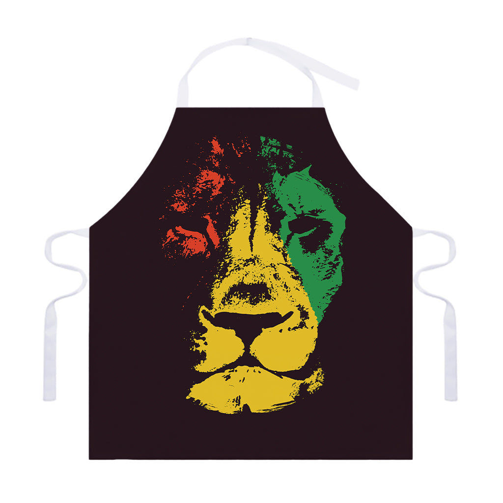 Grunge Rasta Lion Print Adjustable Apron