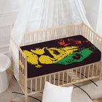 Grunge Rasta Lion Print Baby Crib Sheet