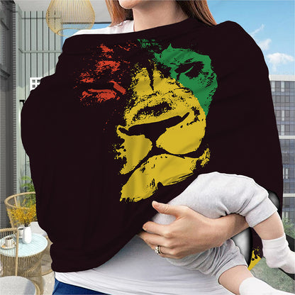 Grunge Rasta Lion Print Baby Seat Cover