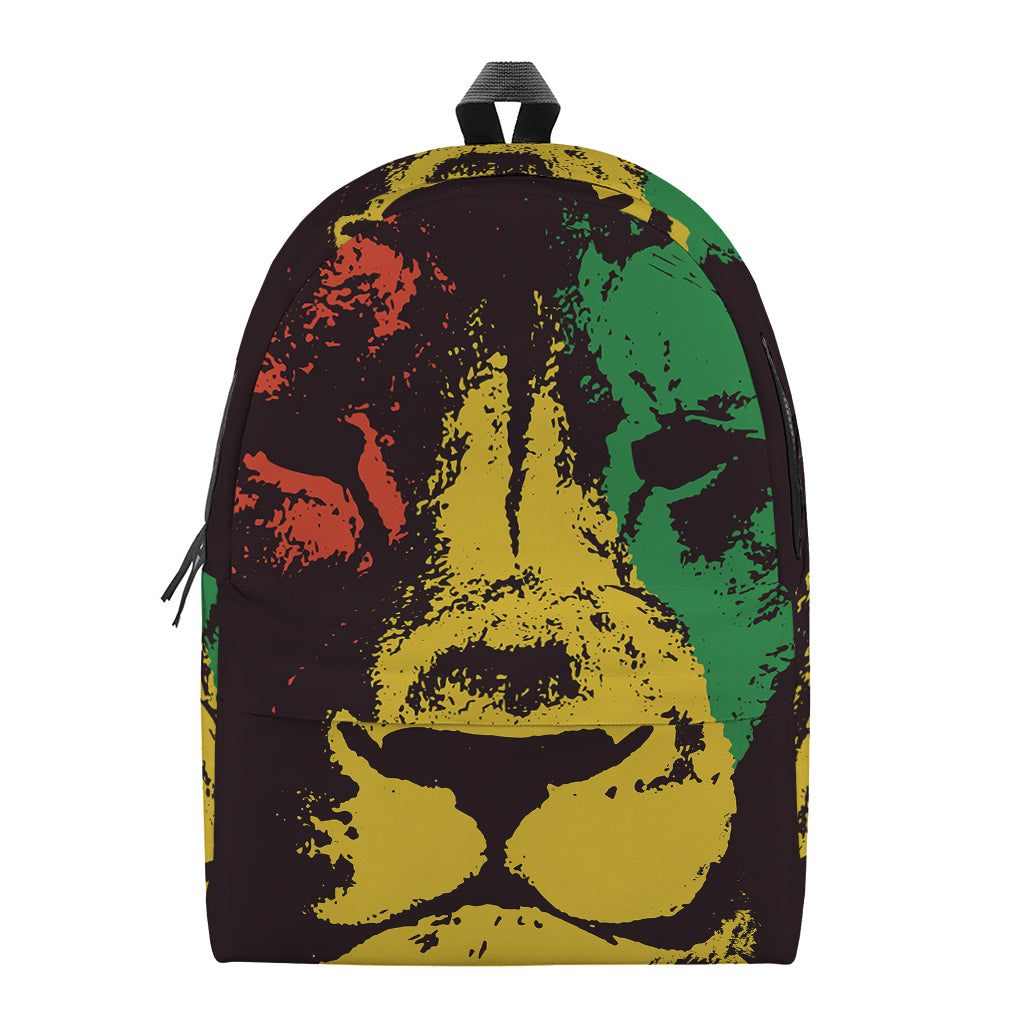 Grunge Rasta Lion Print Backpack