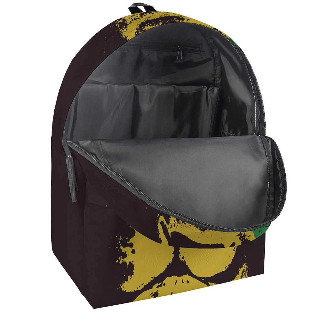 Grunge Rasta Lion Print Backpack