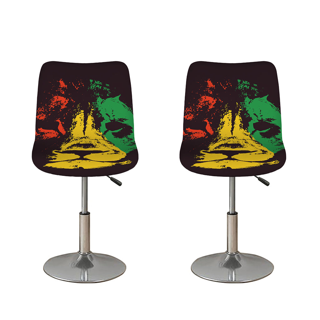 Grunge Rasta Lion Print Bar Stool Covers