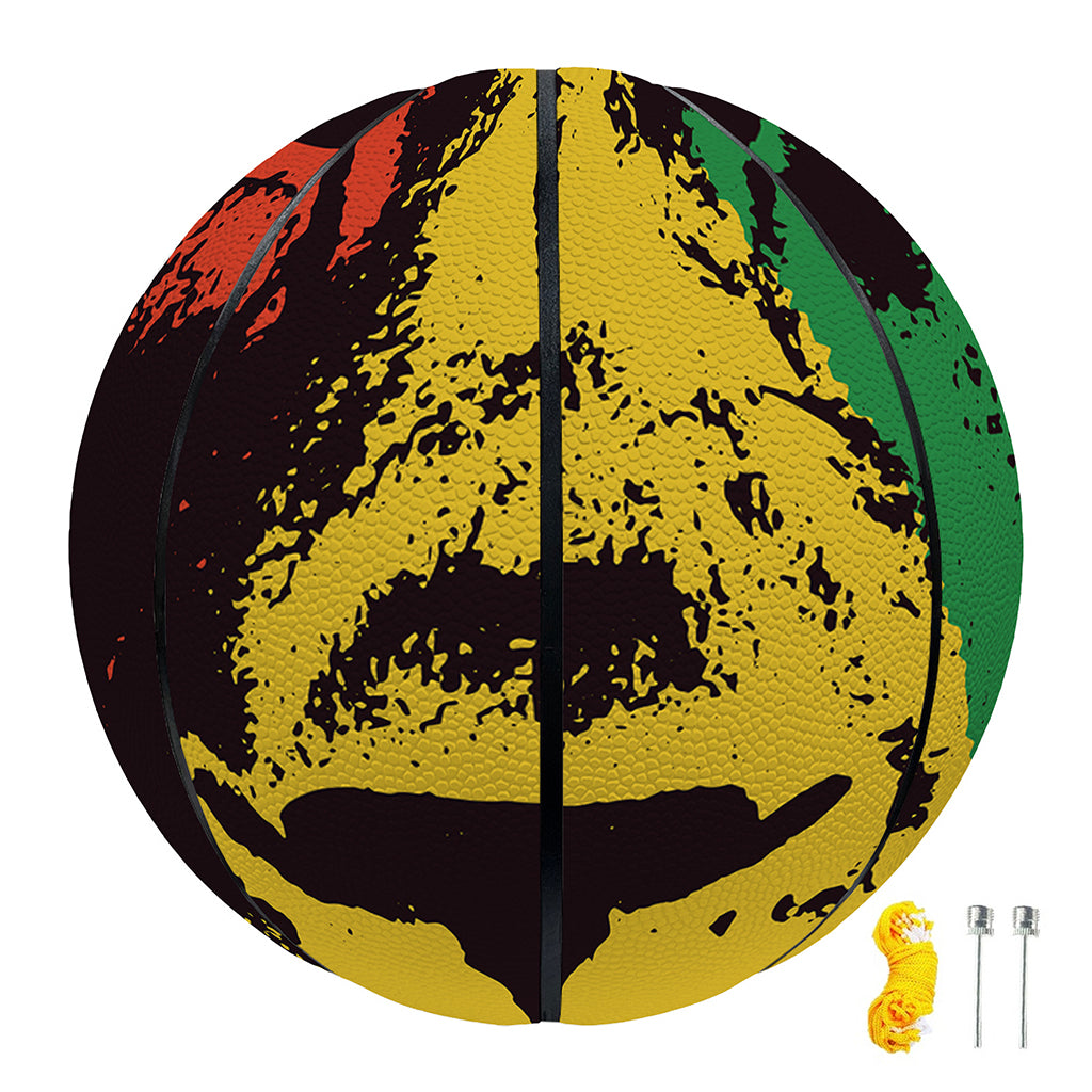 Grunge Rasta Lion Print Basketball