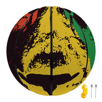 Grunge Rasta Lion Print Basketball