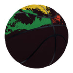Grunge Rasta Lion Print Basketball