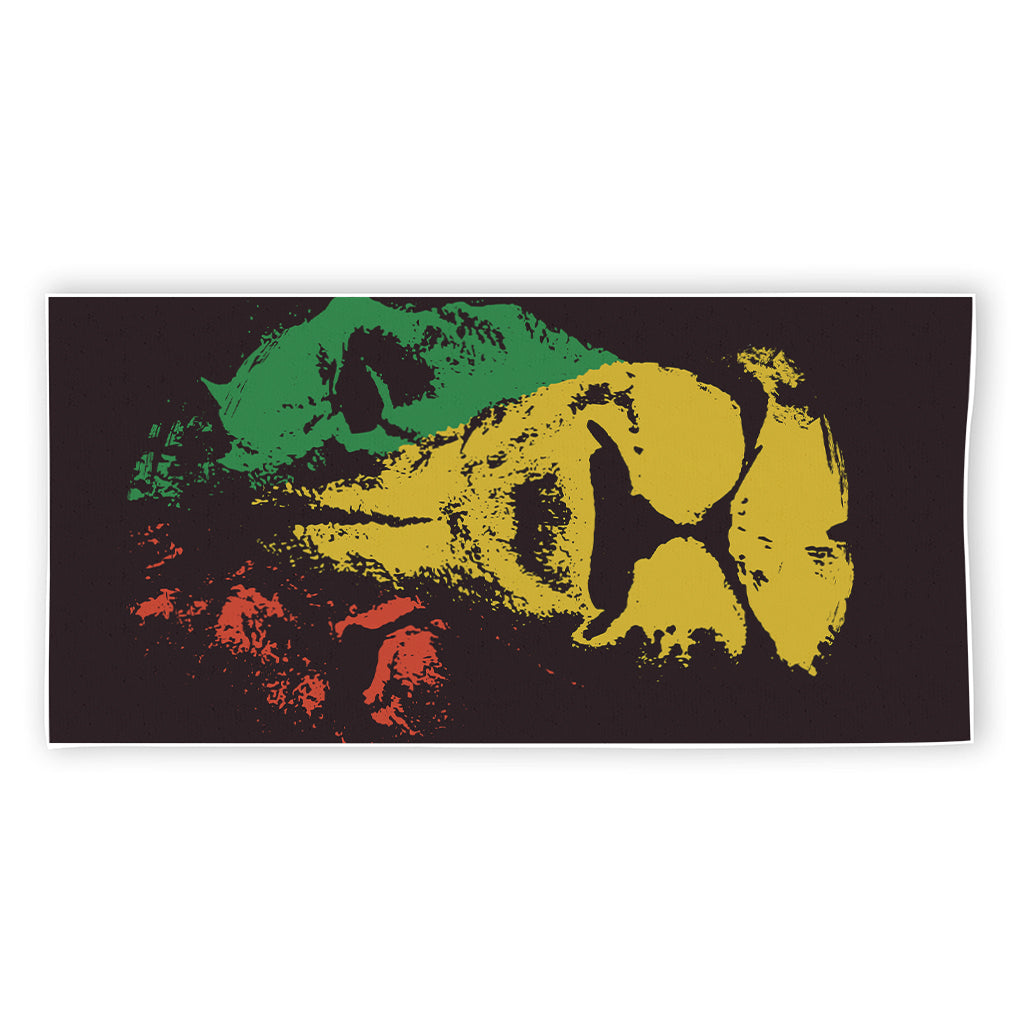 Grunge Rasta Lion Print Beach Towel