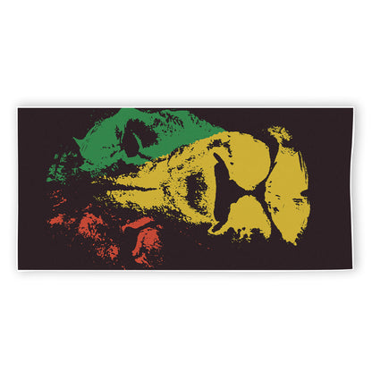 Grunge Rasta Lion Print Beach Towel