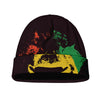 Grunge Rasta Lion Print Beanie