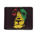 Grunge Rasta Lion Print Bifold Wallet