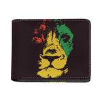 Grunge Rasta Lion Print Bifold Wallet