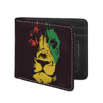 Grunge Rasta Lion Print Bifold Wallet
