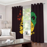 Grunge Rasta Lion Print Blackout Grommet Curtains