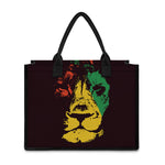 Grunge Rasta Lion Print Canvas Tote Bag