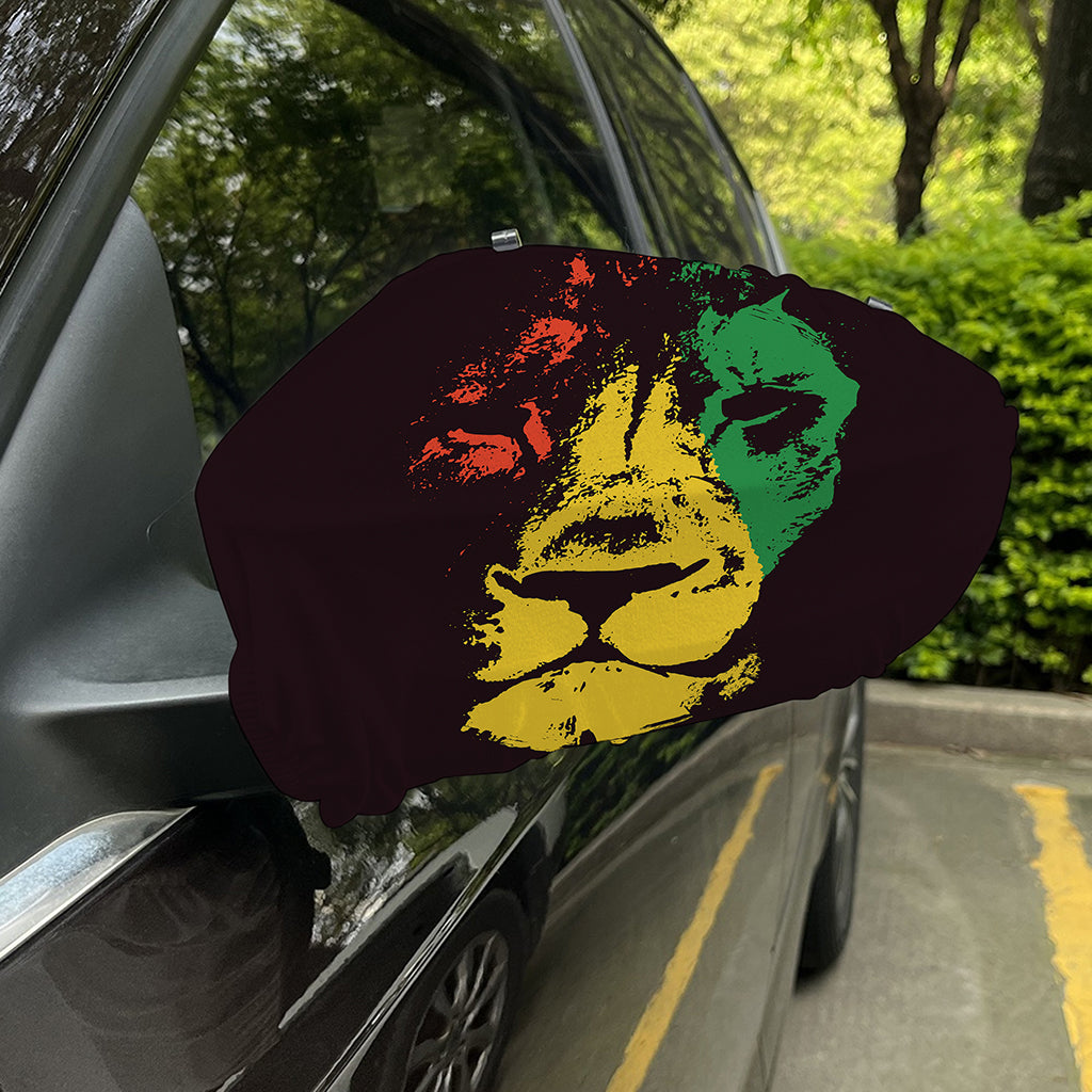 Grunge Rasta Lion Print Car Side Mirror Covers