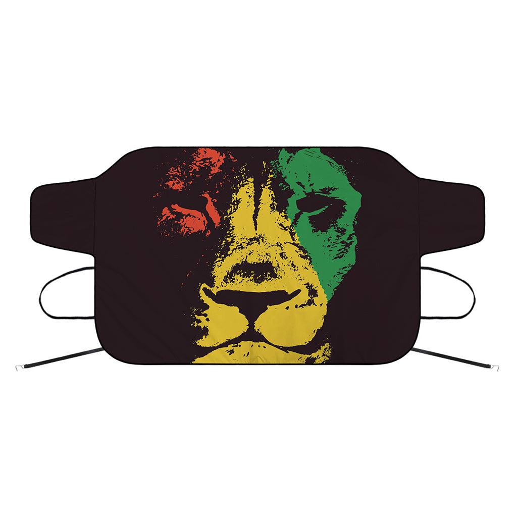 Grunge Rasta Lion Print Car Windshield Snow Cover