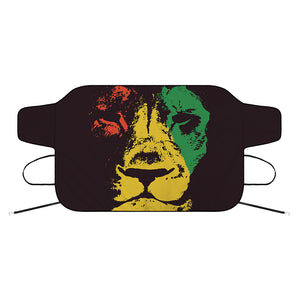 Grunge Rasta Lion Print Car Windshield Snow Cover