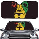 Grunge Rasta Lion Print Car Windshield Sun Shade