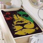 Grunge Rasta Lion Print Changing Pad Cover