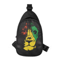 Grunge Rasta Lion Print Sling Bag