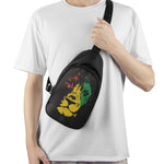 Grunge Rasta Lion Print Chest Bag