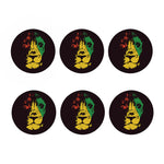 Grunge Rasta Lion Print Coaster Set