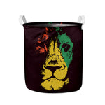 Grunge Rasta Lion Print Collapsible Laundry Basket