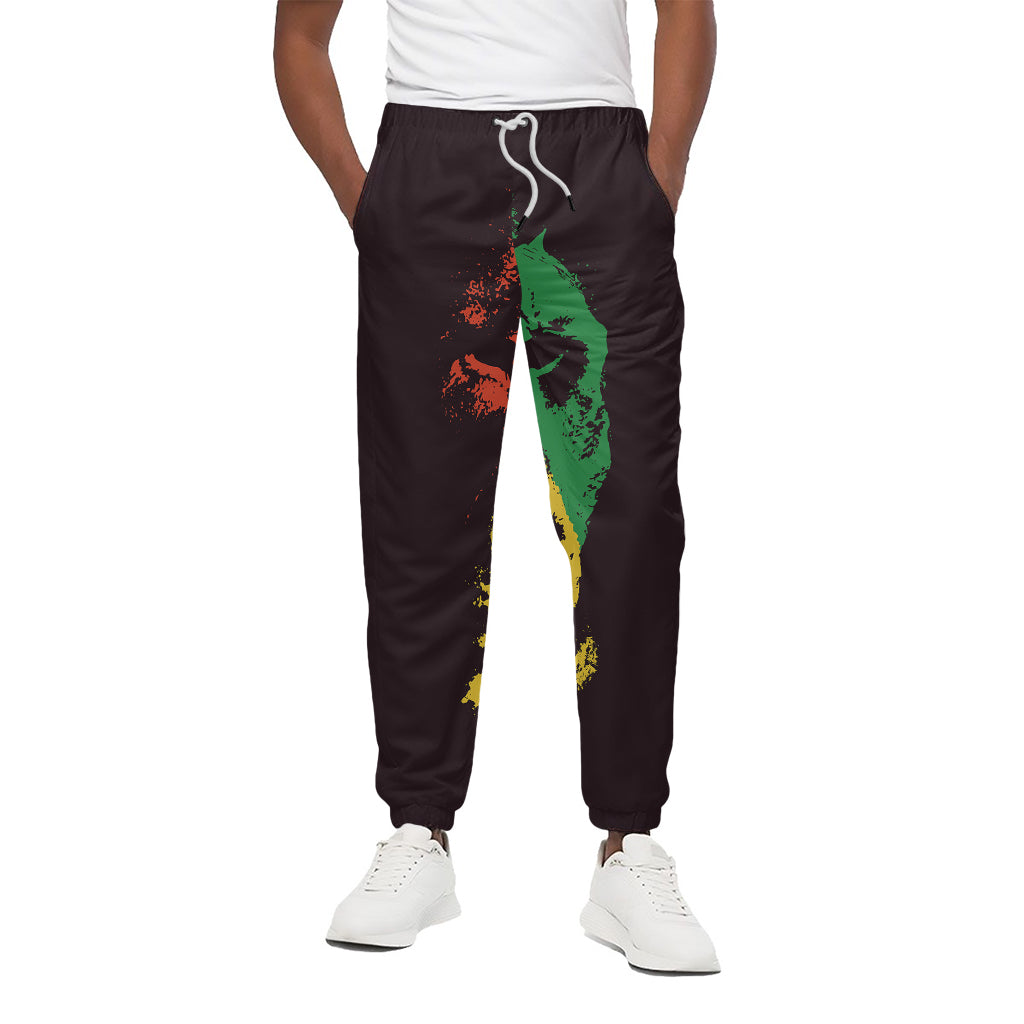 Grunge Rasta Lion Print Cotton Pants