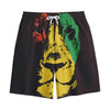 Grunge Rasta Lion Print Cotton Shorts